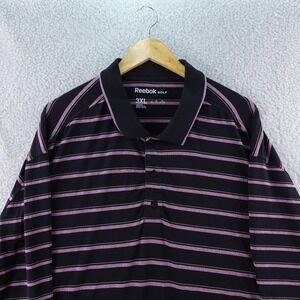 Reebok Golf Polo‎ Shirt Mens 3XL Black Purple Short Sleeve Performance Strech